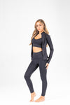 SQUATSQUAD 3 Piece Set - Funnel Neck Jacket, Sports Bra, Legging